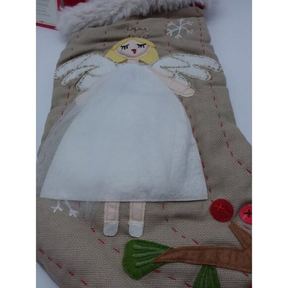Pottery Barn Kids Alice Angel Woodland Christmas Holiday Stocking Quilted Xmas - Picture 3 of 9